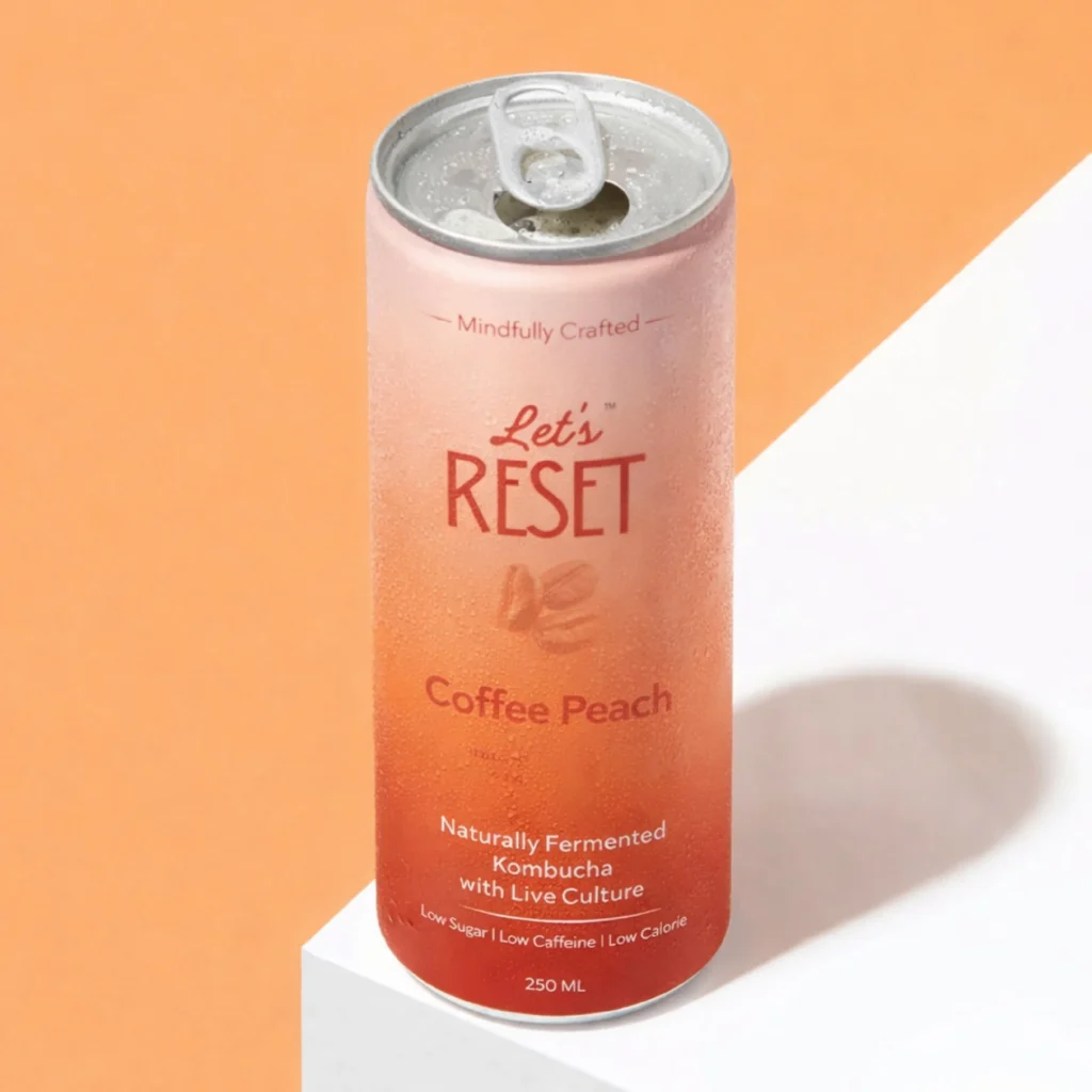 Let’s Reset Coffee Peach Kombucha
