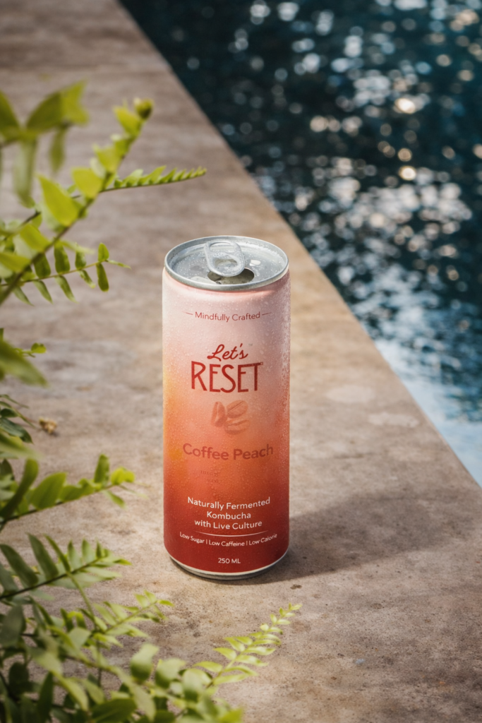 Let’s Reset Coffee Peach Kombucha